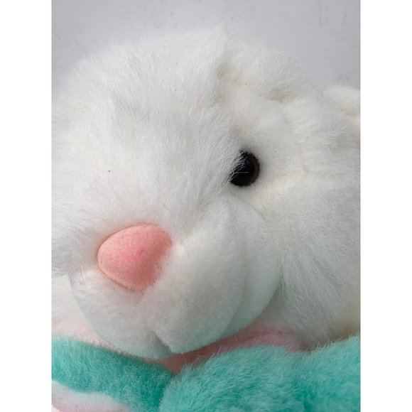 Goffa 14 Inch White Easter Bunny Carrot Embroidered Feet Bag with Pink Blue Teal - Picture 4 of 16